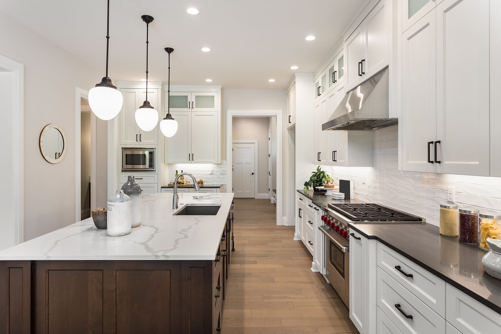 Kitchen with Marble Island